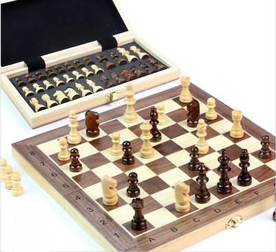 Qoo10 高級原木磁石チェス 携帯用ボードゲーム おもちゃ 知育