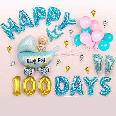 新年の贈り物 パーティー イベント用品 100日祝い誕生日飾り付けバルーンhappy100daysバルーンセット記念日 Www Desalvocontracting Com