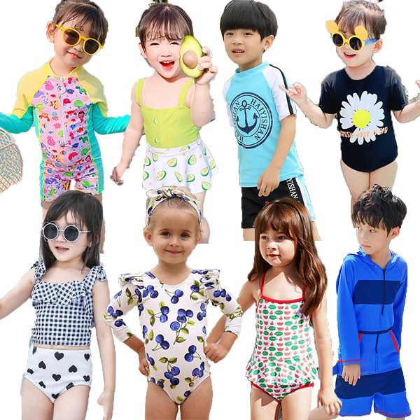 Qoo10 2020夏韓国ファッション子供水着ビキニ キッズ子供服男女兼用子ども水着 女児女の子男の子水着 ラッシュガード キッズ水着 女の子 日焼け長袖