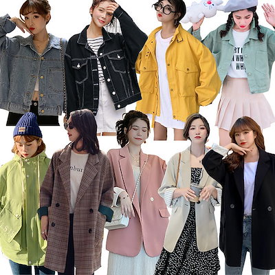 Qoo10 韓国ファッション コート デニム ジャケ レディース服