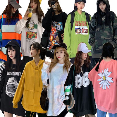 Qoo10 パーカー 韓国ファッション トップス レディース服