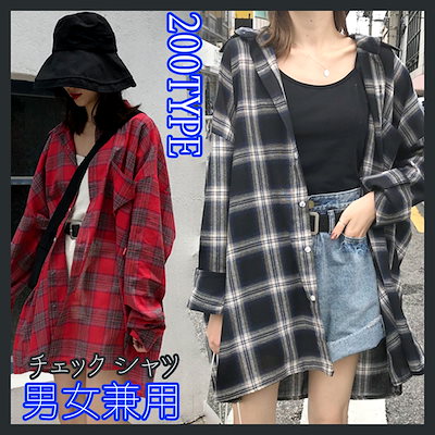 Qoo10 チェックシャツ レディース服