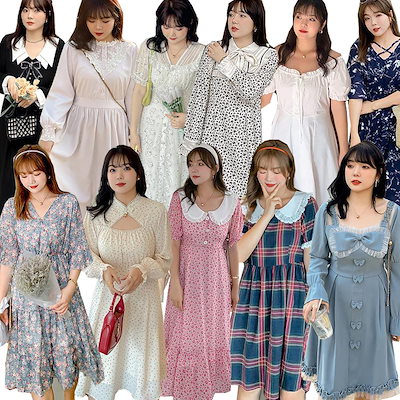 Qoo10 22韓国ファッション 大きいサイズ結 レディース服