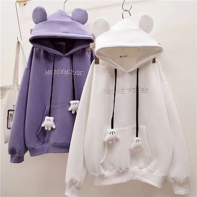 Qoo10 22 秋ファション ディズニーパーカ レディース服
