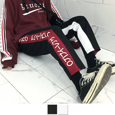 Qoo10 3日以内に発送 ハングル風テキストロゴ レディース服