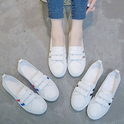 Qoo10 3色 春 婦人靴 トレンド 小さな白い靴 シューズ