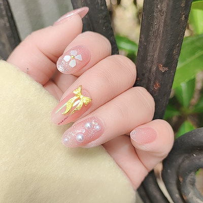 おトク 簡単貼るタイプ 39ネイルネイルアートパッチフェイクネイル完成したネイルステッカーを身に着けた和風メタル Www Desalvocontracting Com
