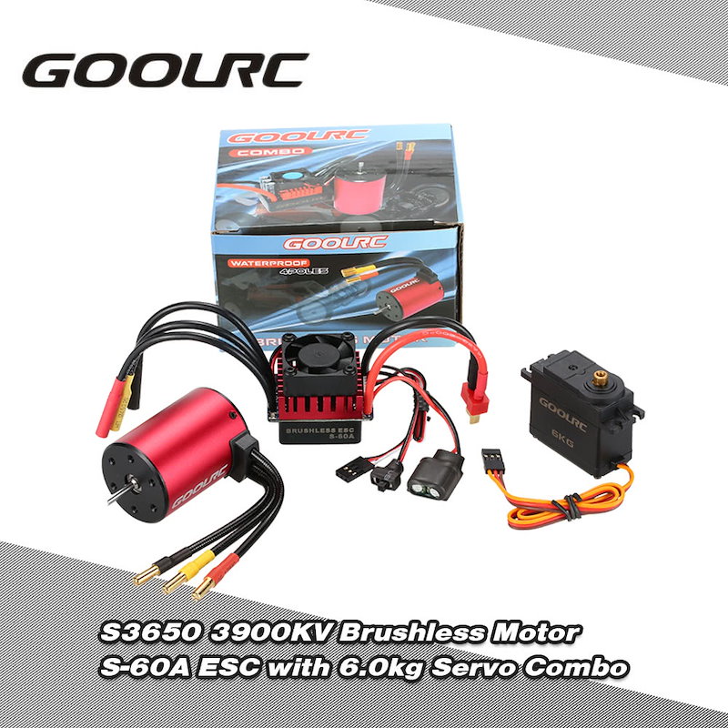 安心の日本製 6 0キロメタルギアサーボとgoolrc S3650 3900kvブラシレスモーターs 60a Esc 1 10 Rc車 のトラックのためのブラシレスコンボセットのアップグレード 驚きの安さ