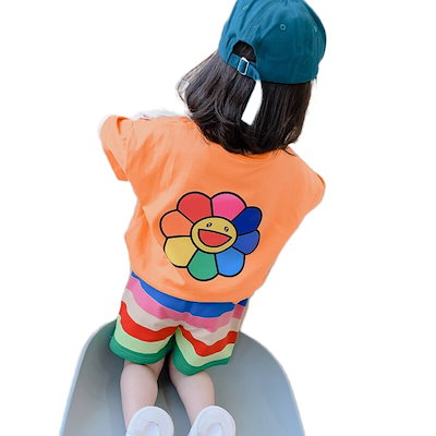 Qoo10 80 130配色 プリント 女の子 オシ キッズ