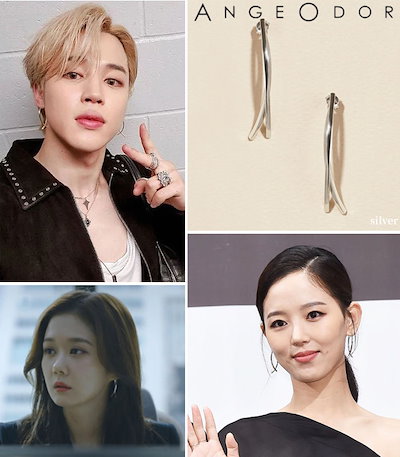 [Qoo10] Silver Stick Drop Earring : ANGE BTSジミン着用ピアスジミンフ : 腕時計・アクセサリー
