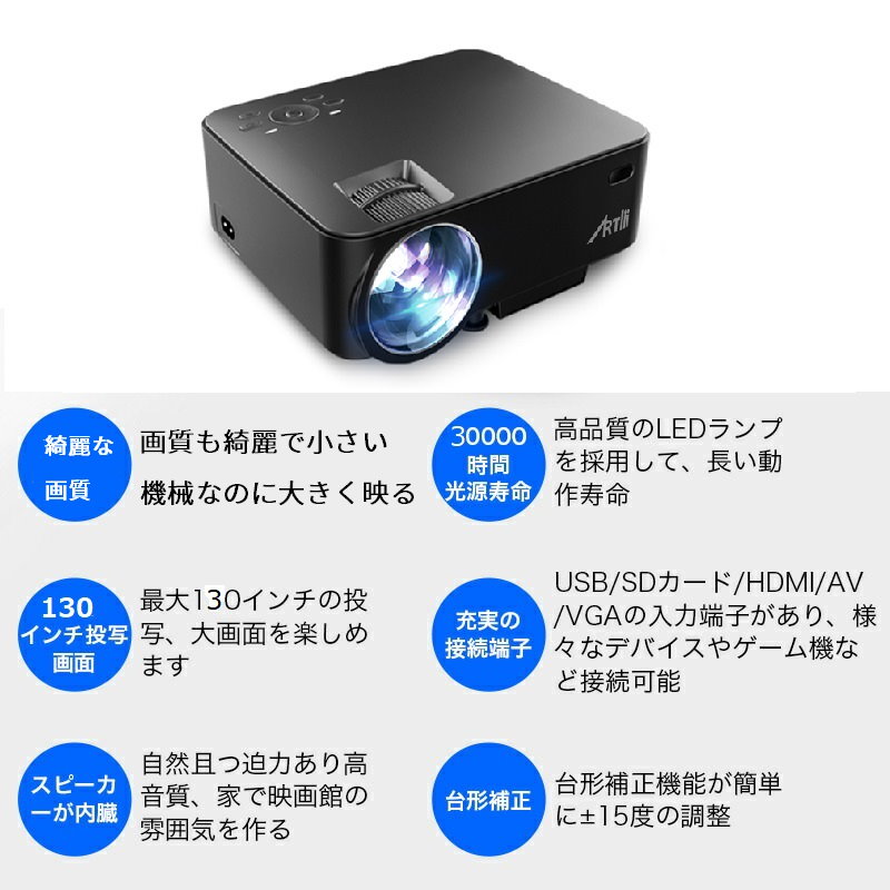 Qoo10 初心者向き Led小型プロジェクター A