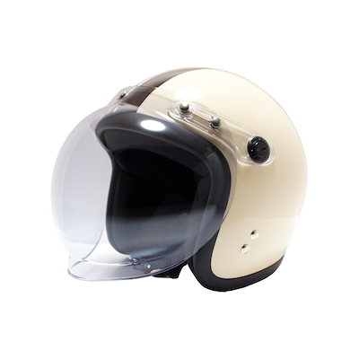 Qoo10 ジェットヘルメット アイボリーブラウン カー用品