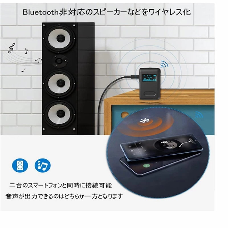 本物の Bluetooth レシーバー 5.0 受信 無線 ワイヤレス スマホ テレビ オーディオ 受信機 ハンズフリー通話 tecc-bltdigi  orchidiapharma.com