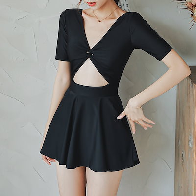 Qoo10 Adn55 韓国風レディース水着ビキニ黒 レディース服