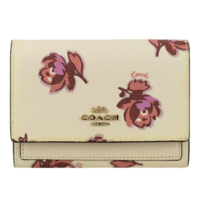 Qoo10 Coach コーチ Coach 二つ折り財布 花柄 バッグ 雑貨