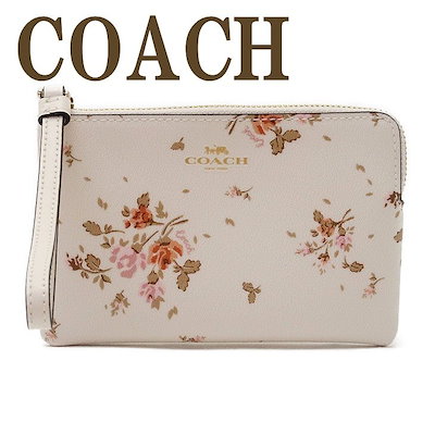 44 割引超爆安 Coachポーチレディース財布スマホケースリストレットレザー花柄ピンクimcah 財布 ポーチ バッグ 雑貨 Coyoterungolf Com