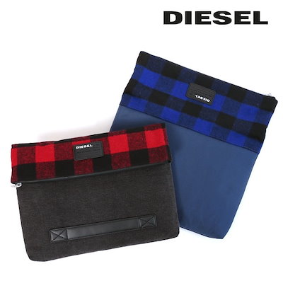 Qoo10 Diesel クラッチバッグ 鞄 メンズ チェック P メンズバッグ シューズ 小物