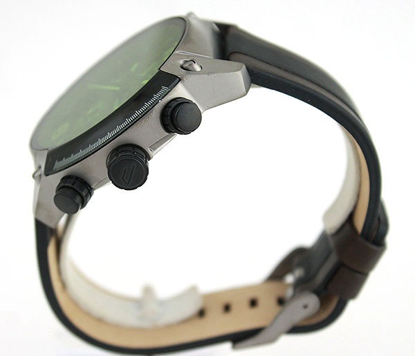 送料無料DIESEL ディーゼル 時計 おしゃれ オーバーフロー DZ4414 海外モデル メンズ 腕時計 ウォッチ 革ベルト レザー 黒 ブラック  緑 グリーン