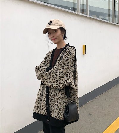 韓国ファッション 大人 大人気 秋冬 新作 超高品質 ロングスリーブ ルーズ ヒョウコート