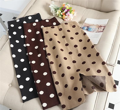 Qoo10 Discover The Season 小さい新鮮な ドット ニットスカート Qoo10 Discover The Season 小さい新鮮な ドット ニットスカート