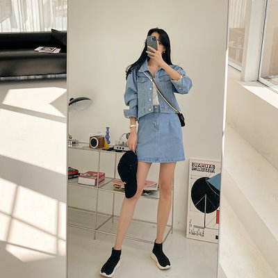 Qoo10 Everynana デニムジャケット スカート セットアップ レディース服