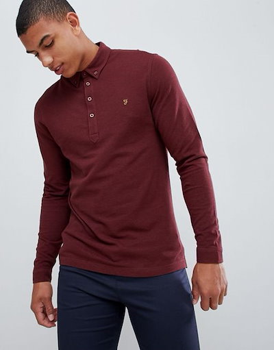farah long sleeve polo