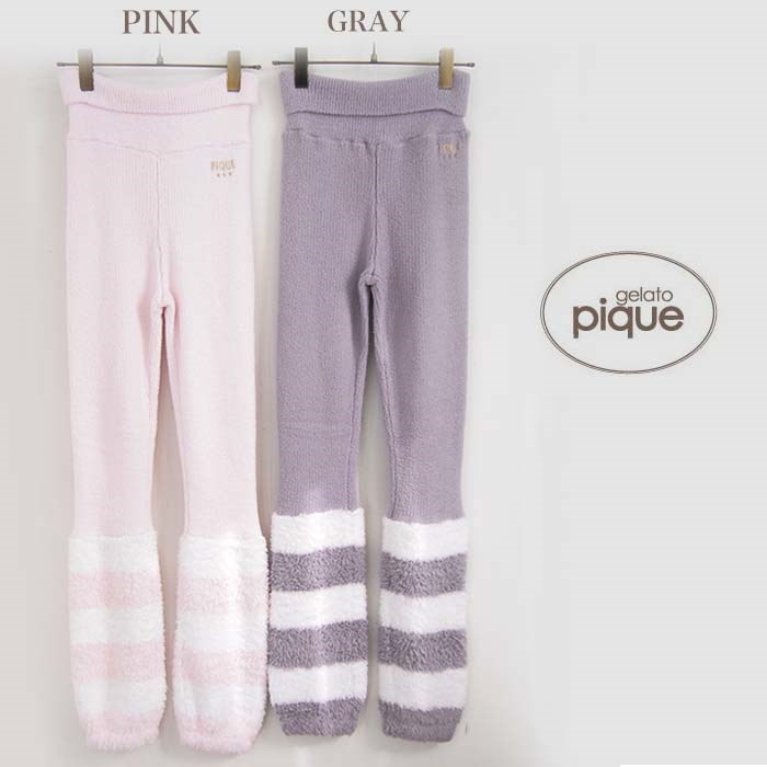 Qoo10 Gelato Pique ジェラートピケ ジェラート2ボーダーハラマキレッグウォーマーレギンス Pwnp ジェラピケ 部屋着 パジャマ 冷房対策 Gelatopique