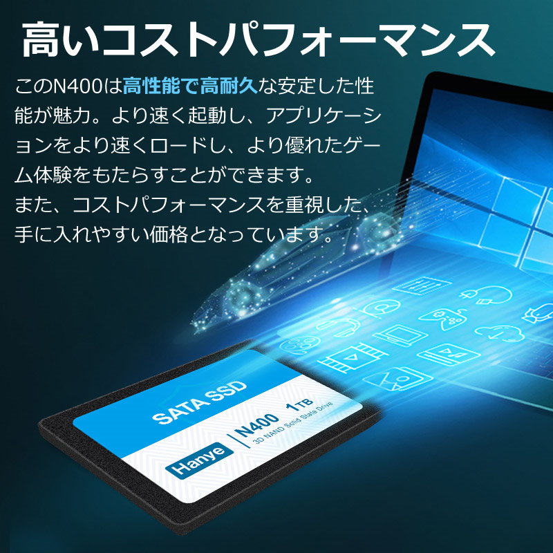 限定セール！】 セール Hanye製 SSD 1TB 1000GB 内蔵型 2.5インチ SATAIII 6Gb s R:520MB アルミ製筐体  3D TLC 国内3年保証 翌日配達 ネコポス送料無料