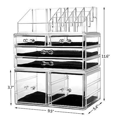 超人気新品 Hblife化粧品収納ボックス透明アクリルメイクケースコスメ口紅収納スタンド引き出し 収納 Sioule Patrimoine Fr