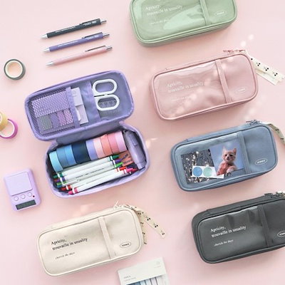 Qoo10 Iconic Icかわいい 大容量 ペンケース 韓国 バッグ 雑貨