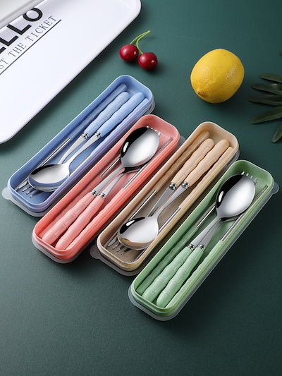 Qoo10 Ins新型お箸スプーンセット大人用携帯食 キッチン用品