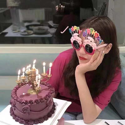 Qoo10 Ins韓国誕生日ケーキメガネ飾りパーティ バッグ 雑貨