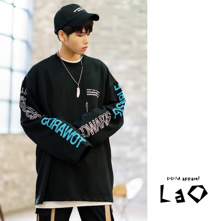 Qoo10 Lao 韓国ファッション Brush オーバーサイズ Oversize ロンt 3色 韓国服 ストリート系