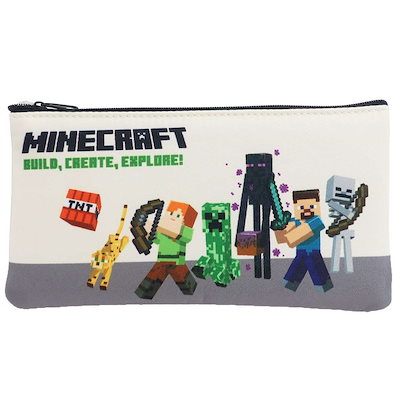 レビューで送料無料 収納 Minecraftマインクラフト平ポーチフラットポーチ集合マイクラキャラクターグッズ Kitsgroup Ac In