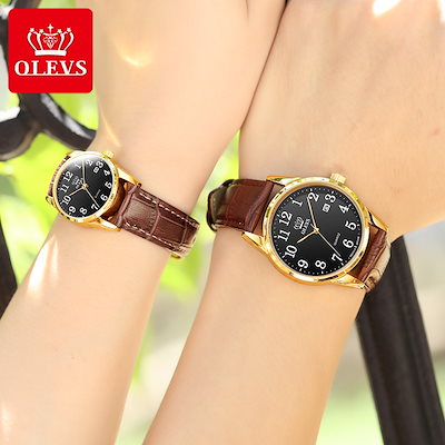 Qoo10 Olevs ペア腕時計 欧米の流行の時計ファッション 腕時計 アクセサリー