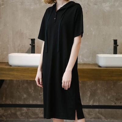 Qoo10 P6109 ワンピース パーカーワンピー レディース服