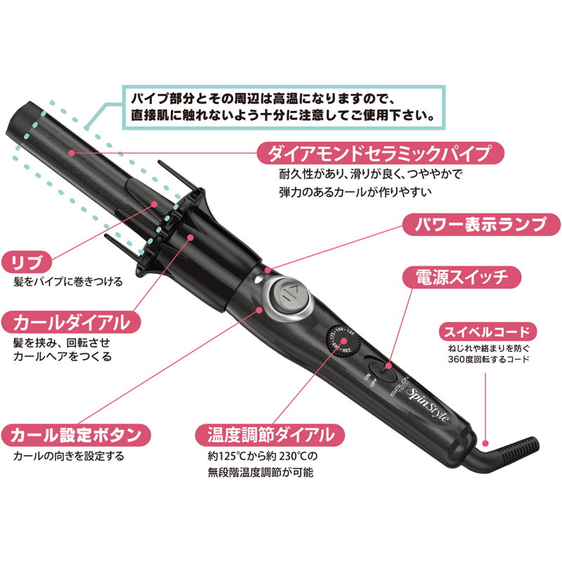 安売り SALON TECH 自動カールヘアアイロン スピンスタイルプロ fawe.org