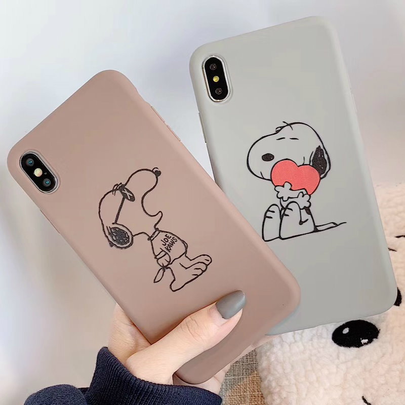 Qoo10 Snoopy韓国スヌーピーカップルシンプル携帯ケースiphone11proケースiphone Xs Max Xrケースiphonexケース Iphone7ケースiphoneケースiphone8ケース6s