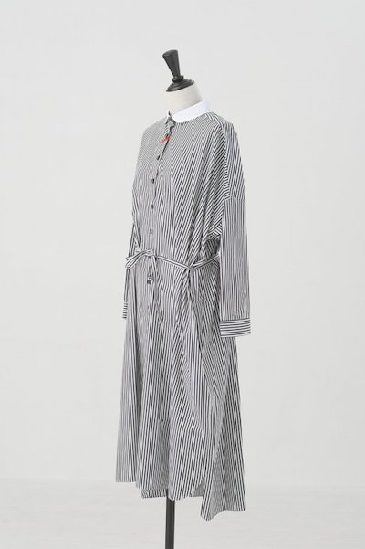 30 割引高い品質 Stampanddiaryクレリックラウンドカラーワンピース クロストライプ太 ワンピース ドレス レディース服 Urbanfarminginstitute Org