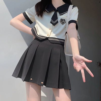 気質アップ 和服 コスチューム Tシャツワンピース韓国制服フォーマルスーツ新日本jk制服シャツ プリーツスカートアカデミー風二点セッ Www Sjemenarna Net