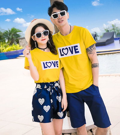 Qoo10 Tシャツ カップル ペアルック メンズ レディース服