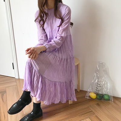 Qoo10 Y184 ロングワンピース トレンド ラ レディース服