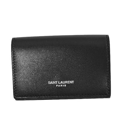 Qoo10 Yves Saint Laurent サンローラン 3つ折小銭付き財布 メンズ メンズバッグ シューズ 小物