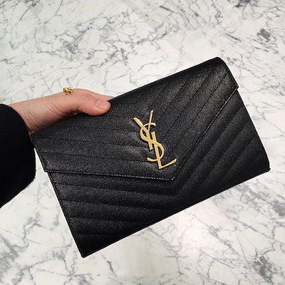 saint laurent monogram chain wallet in grain de poudre embossed leather