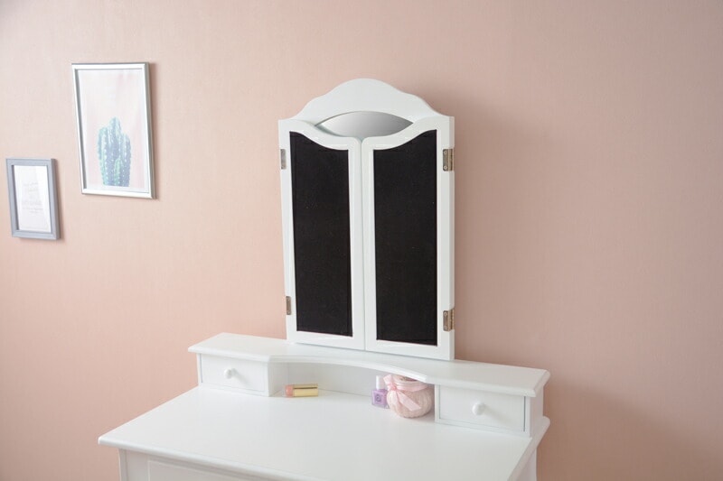 エレガントシルエットの三面鏡ドレッサーセット