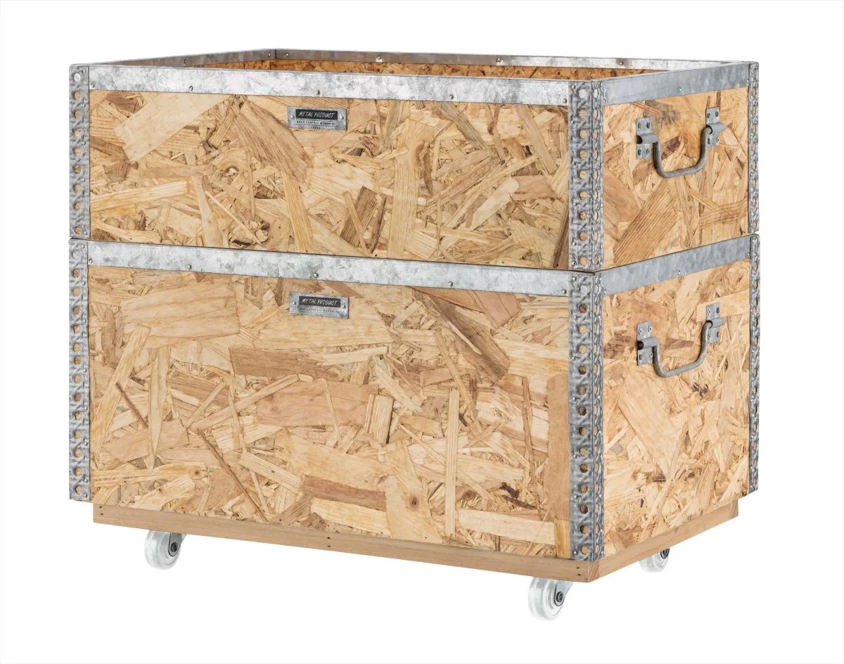 OSB合板のスタッキングボックス キャスター付 L 北欧 インダストリアル 収納家具 収納ボックス リビング ガレージ OSB合板のスタッキングボックス キャスター付 L 北欧 インダストリアル 収納家具 収納ボックス リビング ガレージ