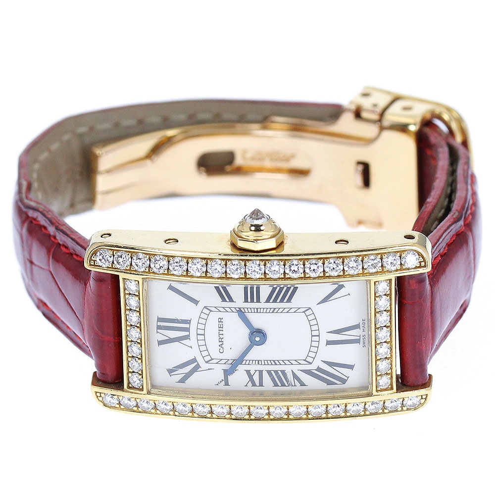 カルティエ CARTIER WB707231 タンクアメリカンSM K18YG ダイヤベゼル クォーツ レディース _864899【中古】 カルティエ CARTIER WB707231 タンクアメリカンSM K18YG ダイヤベゼル クォーツ レディース _864899【中古】