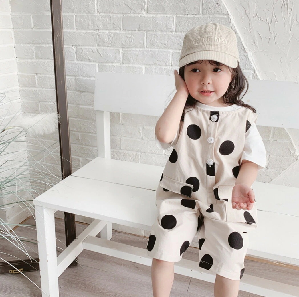 オーバーオール 水玉オーバーオール カバーオール 韓国子供服 繋ぎ 子供服 ドット柄 女子 男子 キッズ ベビー サロペット オールインワン パンツ 80cm 90cm 100cm 110cm 120