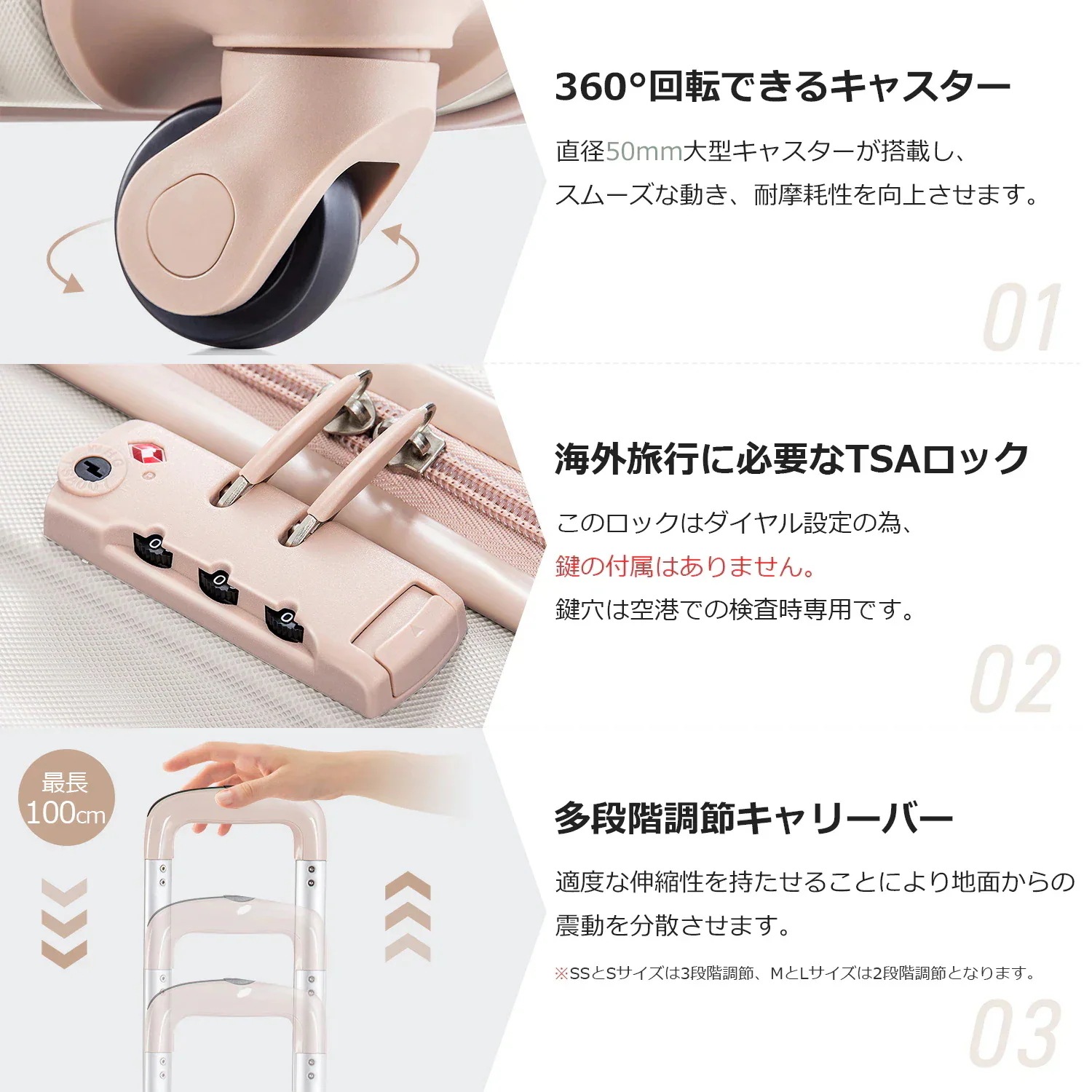 Mサイズ スーツケース キャリーバッグ キャリーケース 超軽量 TSAロック搭載 4日-7日 中型 修学 海外 国内 旅行