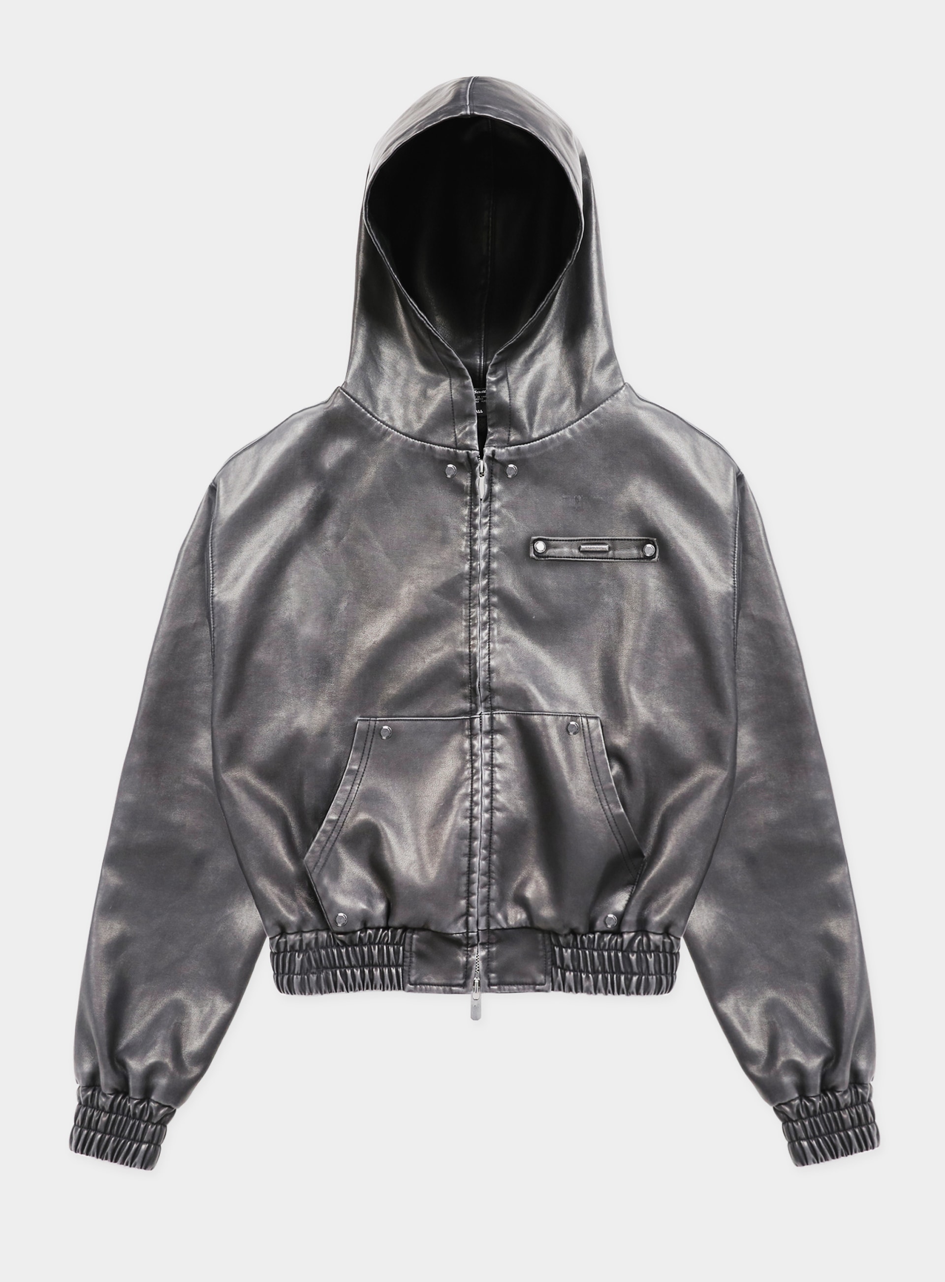 アウターその他 BADBLOOD Washed leather hood zip-up black BADBLOOD】 WASHED LEATHER HOOD ZIP-UP : BLACK その他 アウター